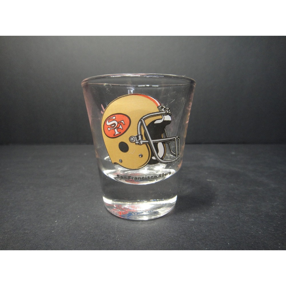 Vintage Papel Giftware San Francisco 49ers Shot Glass NFL Helmet Script Logo EUC